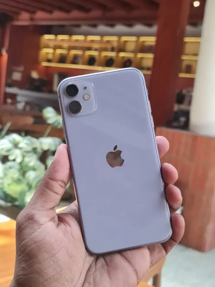 Iphone 11 purple 128gb mulus normal semua all operator BH 100% wuapik