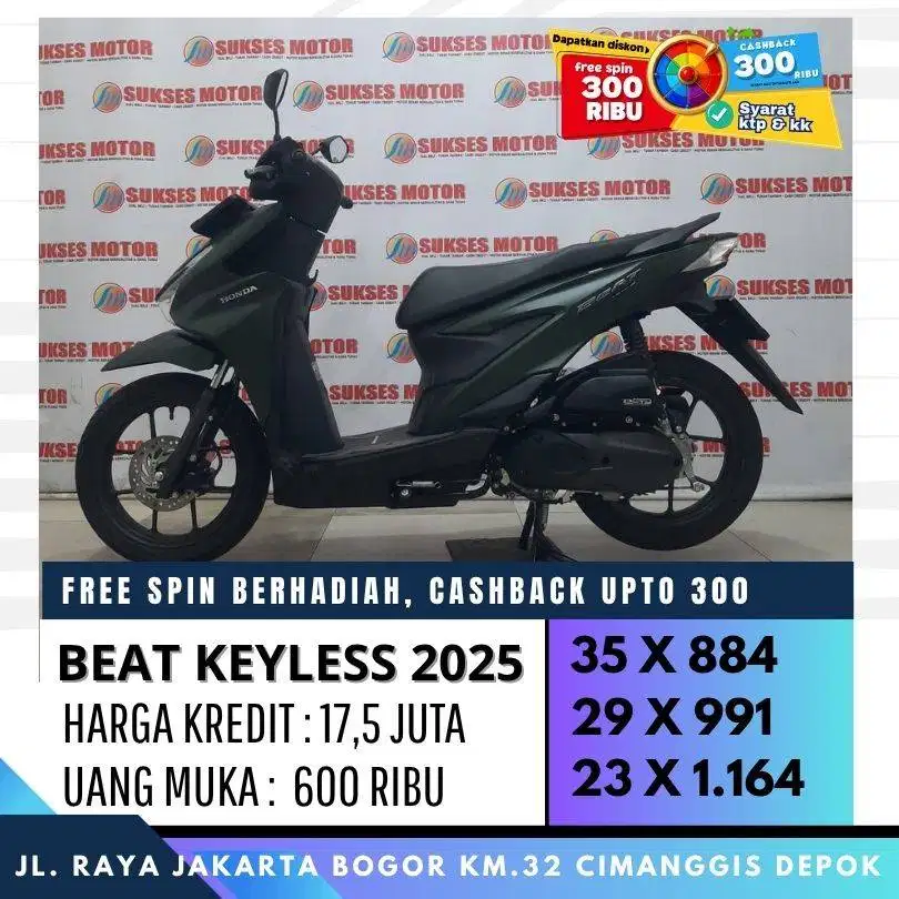 HONDA BEAT DELUXE SMARTKEY 2025 MULUS KM LOW GRESS LIKE  NEW