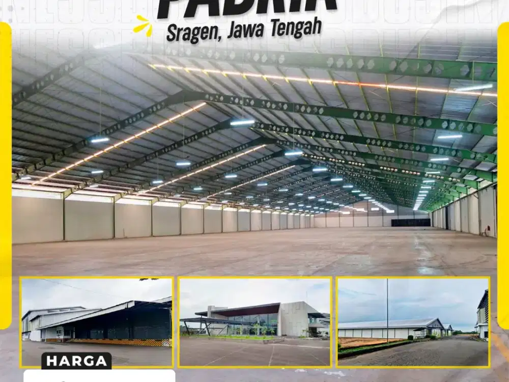 Dijual Pabrik Siap Pakai di Sragen, Jawa Tengah