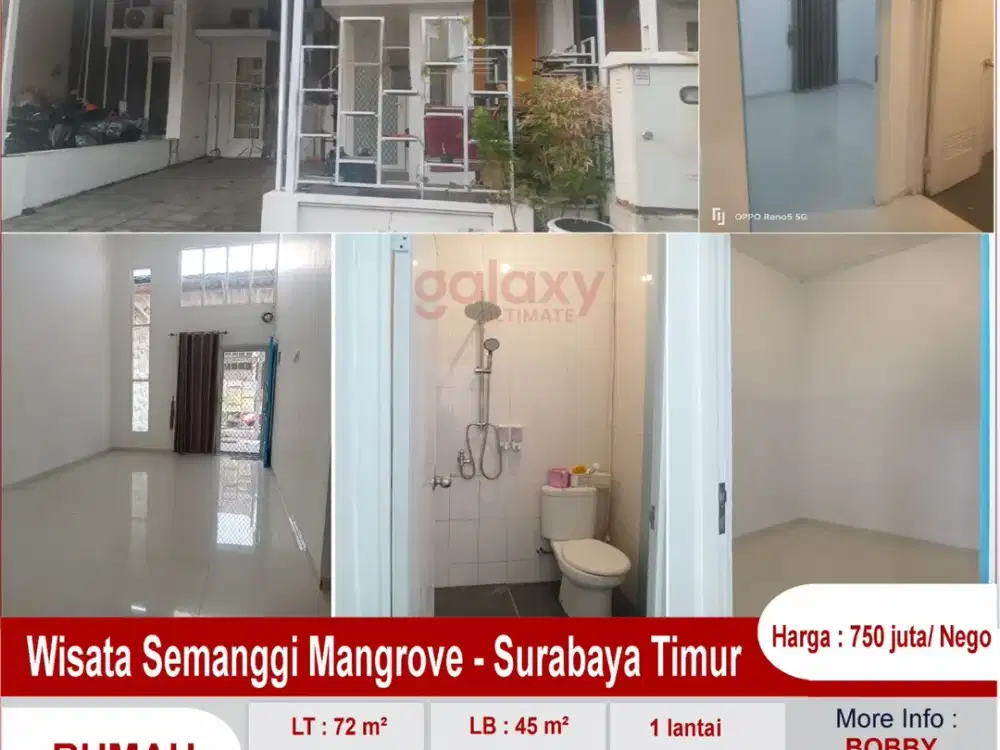 Rumah 1 Lantai Di Perum Wisata Semanggi Mangrove Surabaya