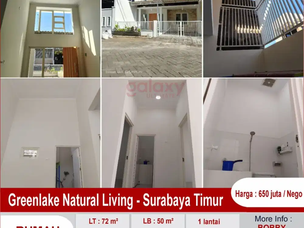 Rumah 1 Lantai Di Greenlake Natural Living Surabaya