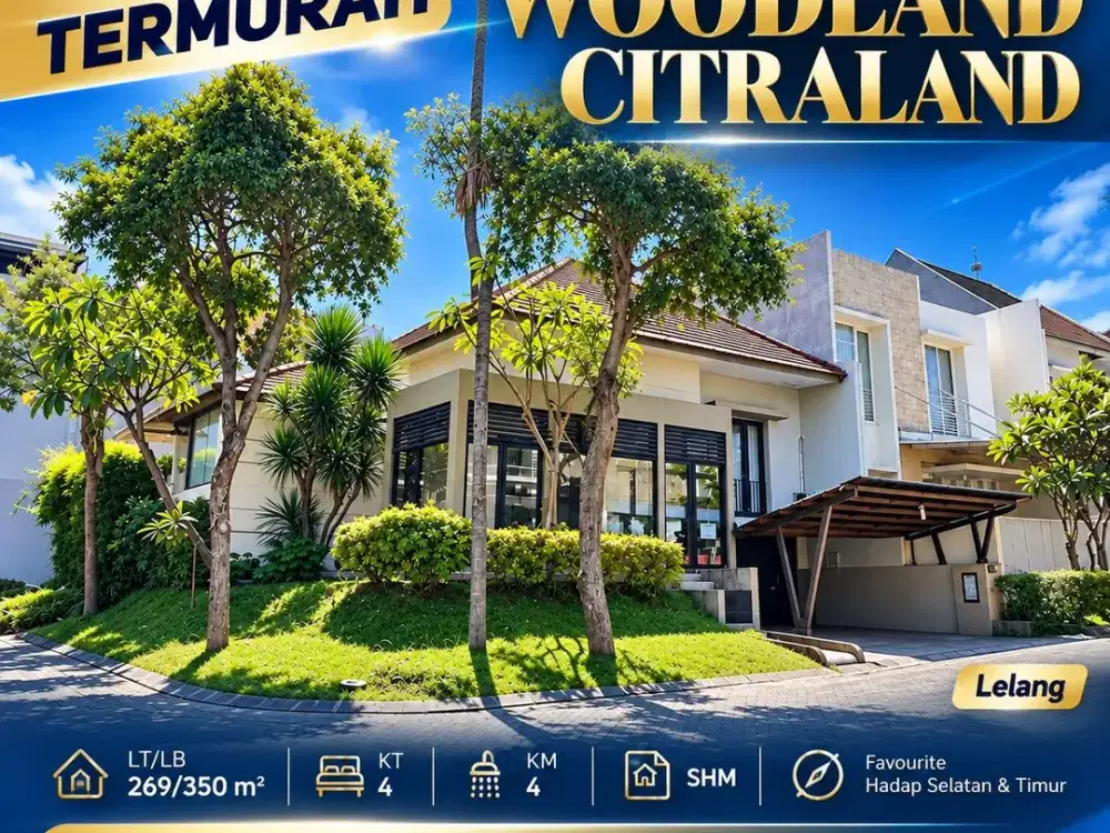 DIJUAL TERMURAH LELANG RUMAH 2LT HOOK DI WOODLAND CITRALAND