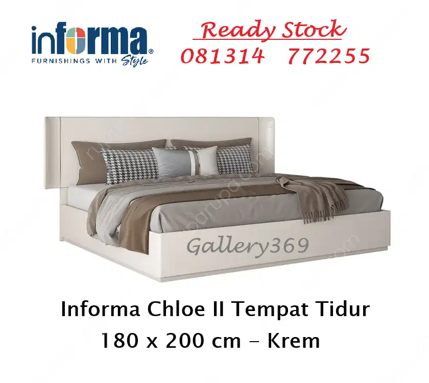 INFORMA CHLOE II Bed 180x200 cm Chloe II Tempat Tidur - Krem