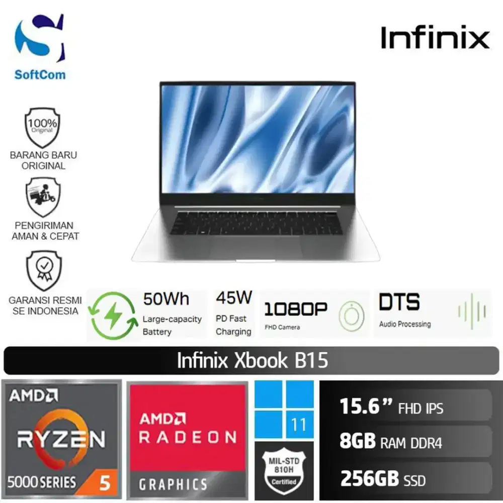 Cicilan laptop Infinix xbook B15 ryzen 5 tanpa dp