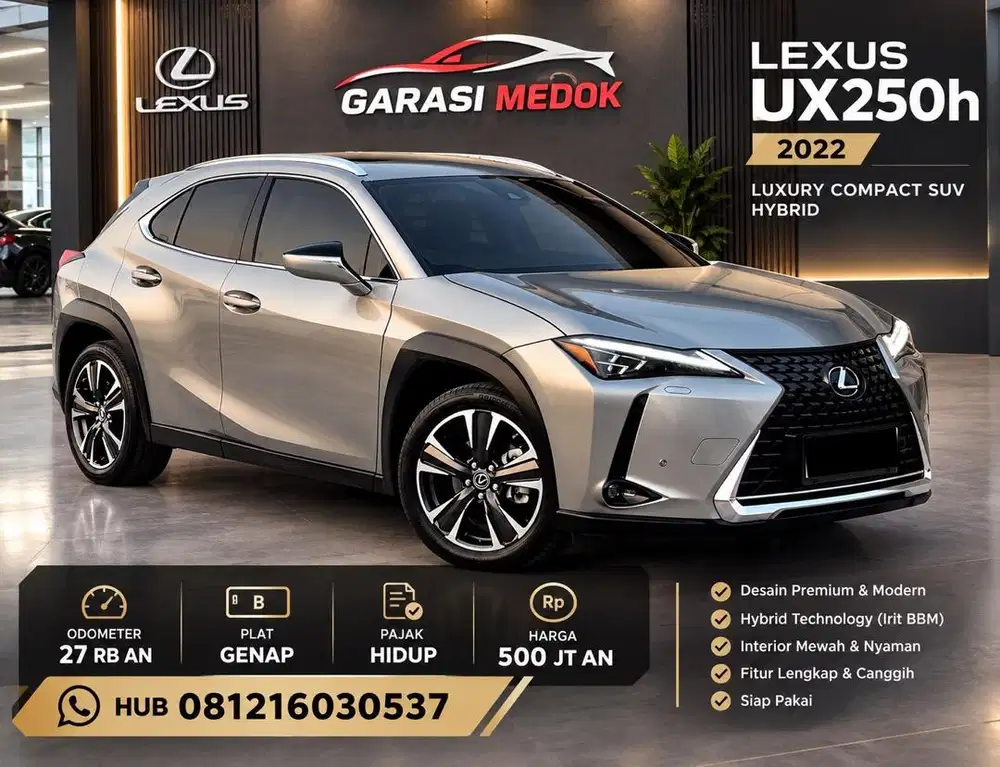 Lexus ux250h ux 250 h 2022 Antik Low Km Murah Bekas Abu Genap Hybrid