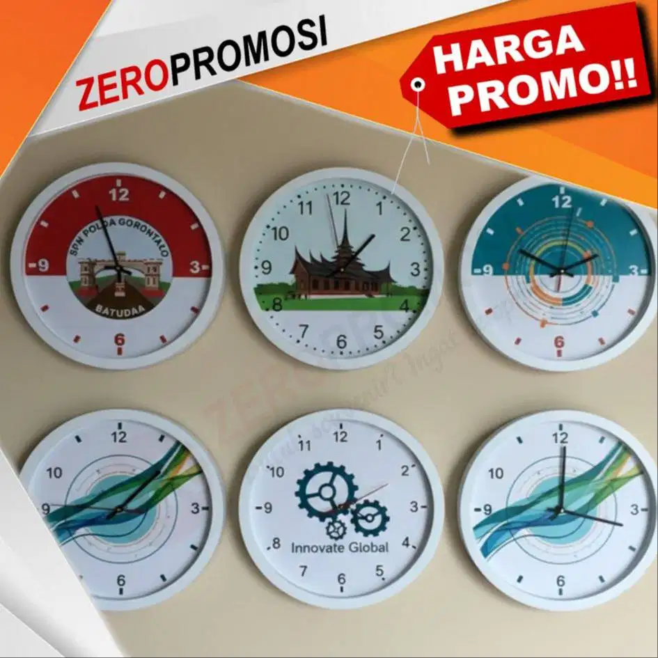 Jam Dinding Custom Logo 40 cm untuk Souvenir Perusahaan 4036 P