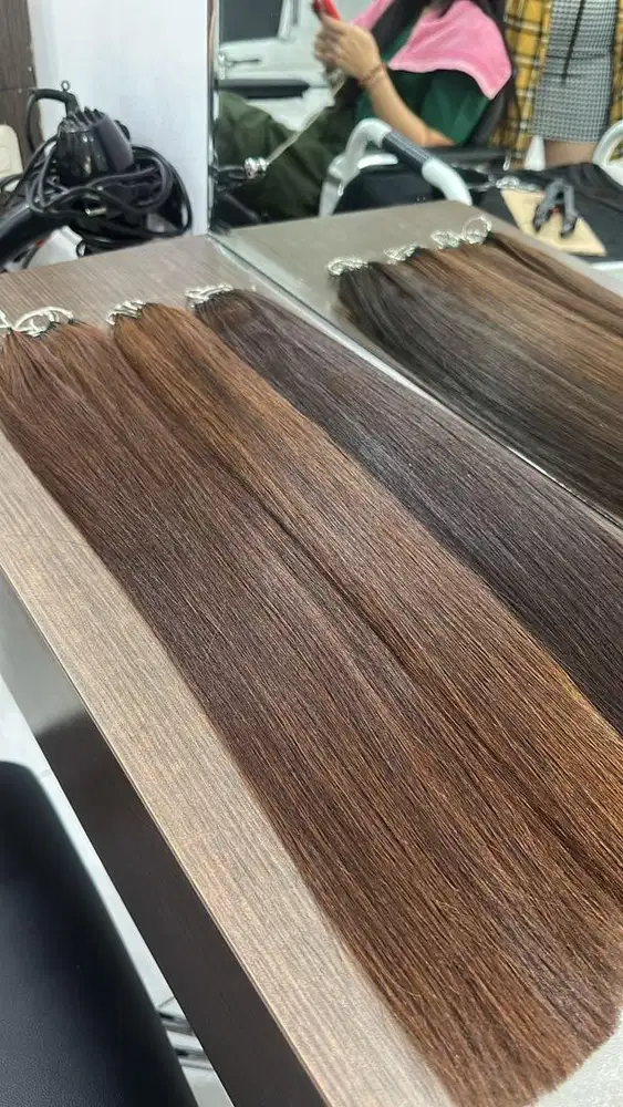 Micro Luxury Extention Hair Brown Colour 55cm 200 Helai