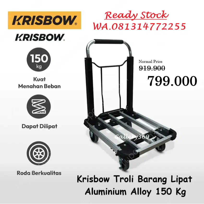 KRISBOW Troli Barang Lipat Aluminium Alloy 150 Kg