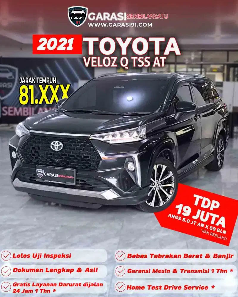 ‼️TDP 17 JT Toyota Avanza New Veloz Q TSS AT 2021 Terjangkau