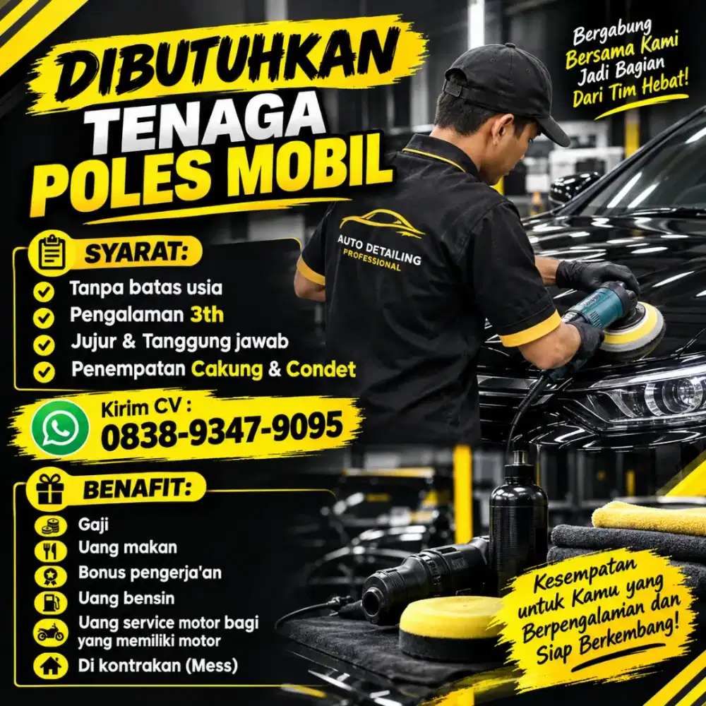 Di butuhkan tenaga poles mobil