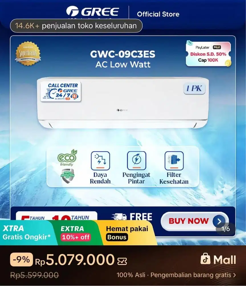 AC GREE 1 PK LOW WATT