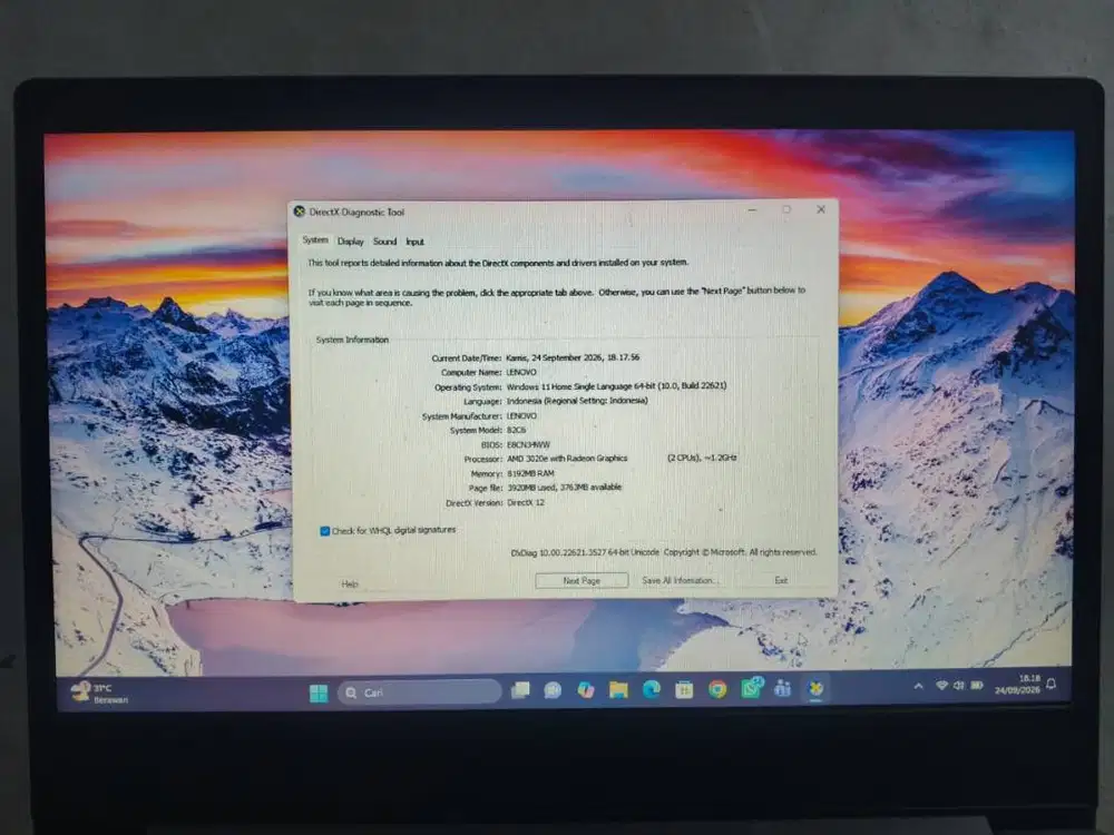 LENOVO V14-ADA – LAPTOP KERJA & KULIAH, RAM 8GB + WINDOWS 11