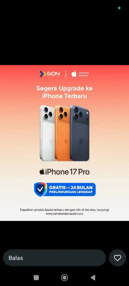 Cicilan iPhone 17pro  Pakai home credit sudah pasti dapat promo