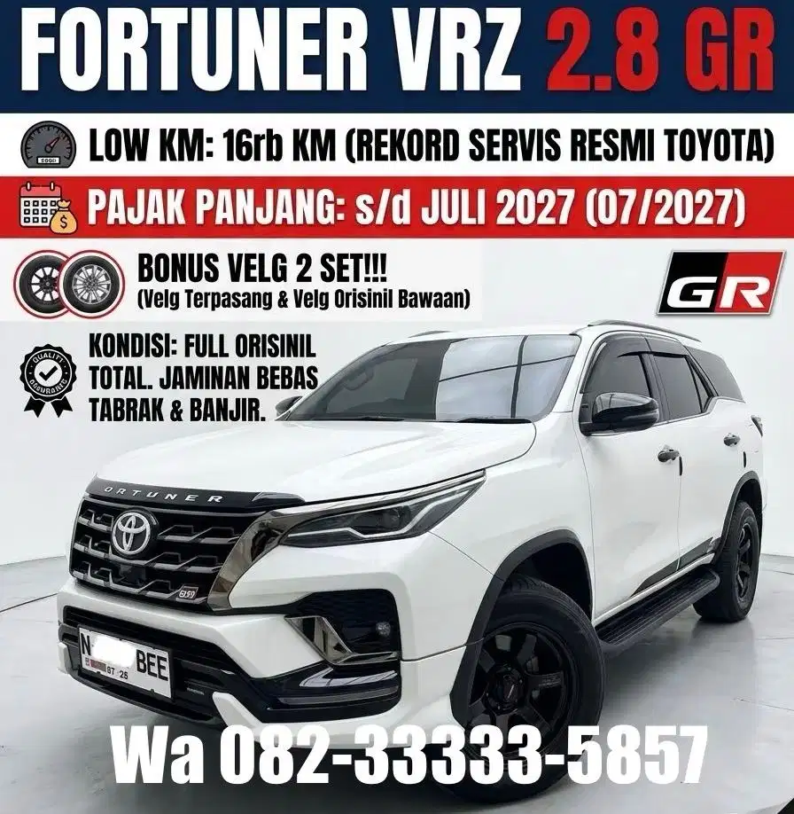 Km16rb fortuner vrz 2.8 GR 2024 tg1 dr baru full orisinil no dakar