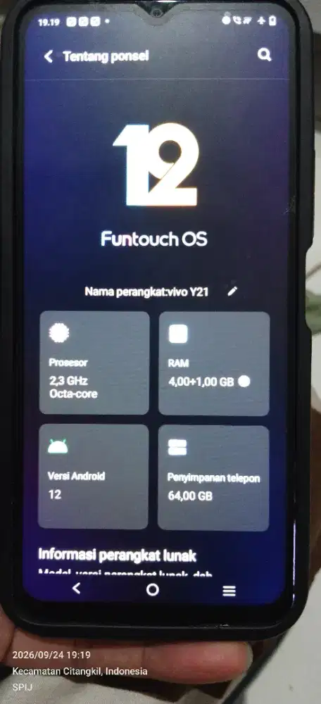 Vivo Y21 versi 12
