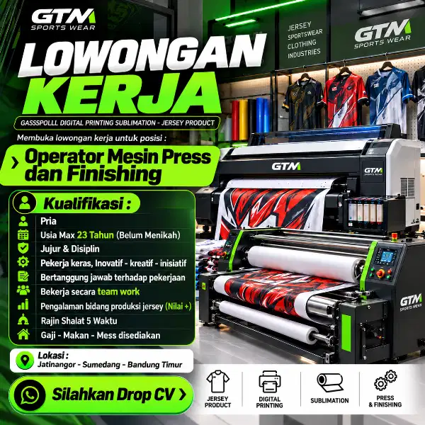 LOWONGAN KERJA OPERATOR MESIN PRESS DAN FINISHING