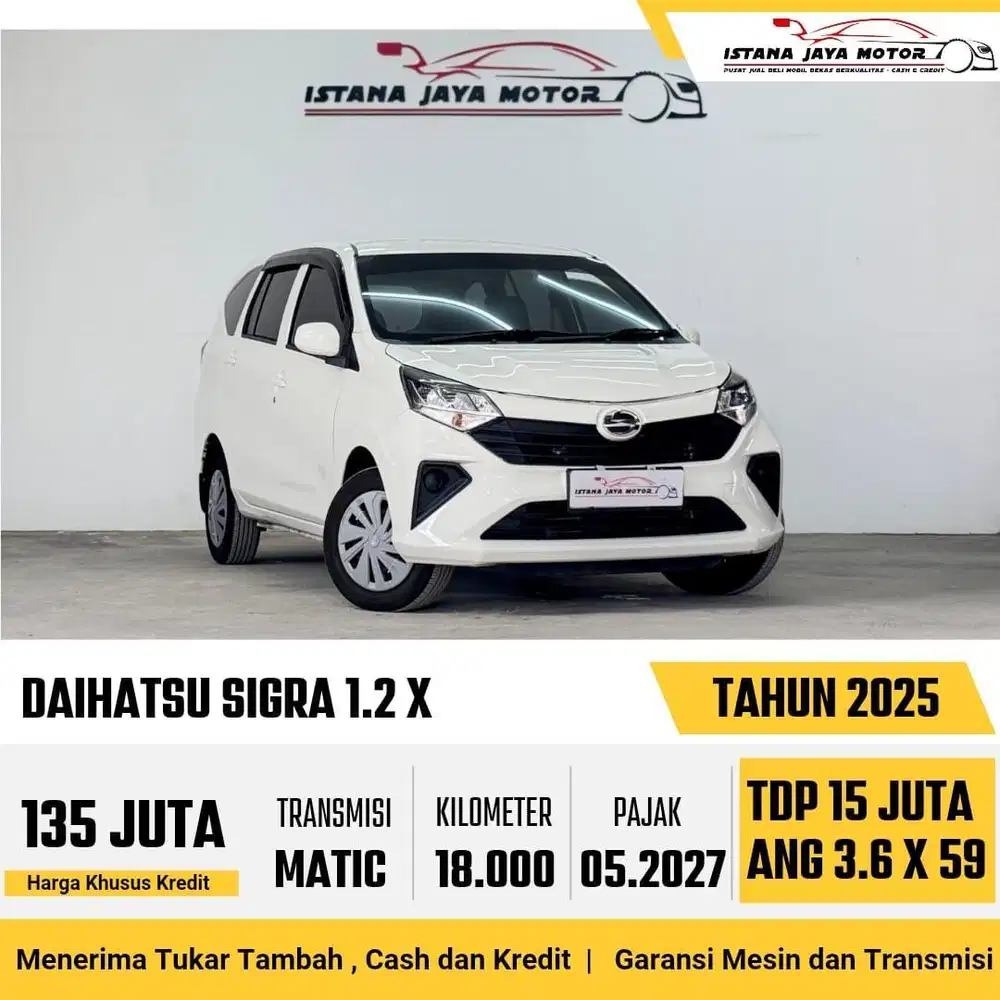 [KM 18RB] Daihatsu Sigra X 1.2 Automatic 2025 Putih