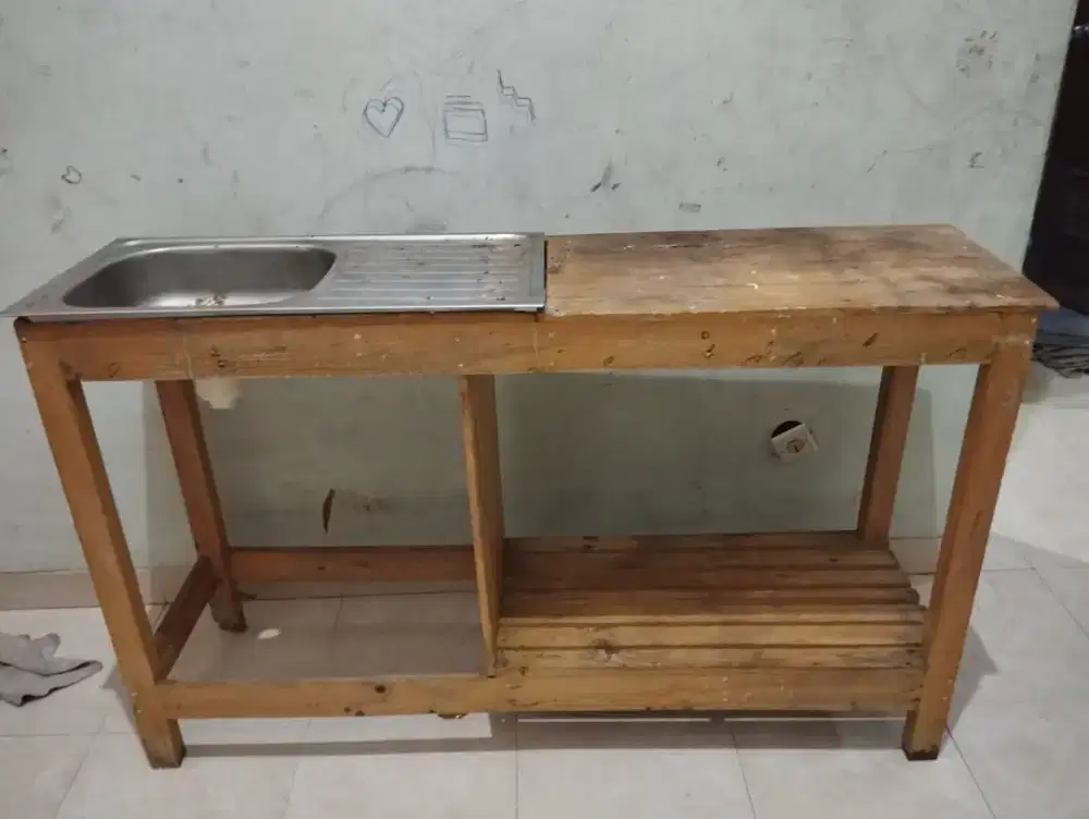 Meja Kayu Wastafel