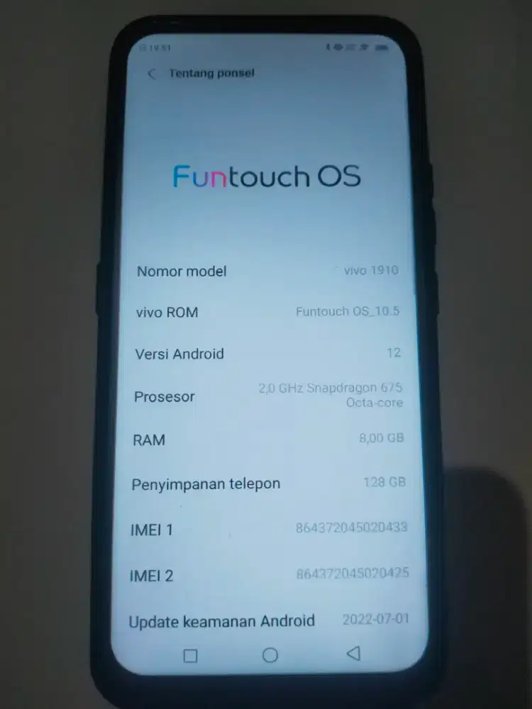 Vivo V17 pro Ram 8Gb /128Gb bekas