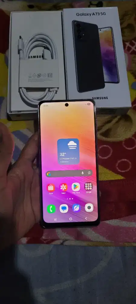 Jual BU SAMSUNG A73 5G RAM 8/128 GB FULLSET SECOND NO MINUS