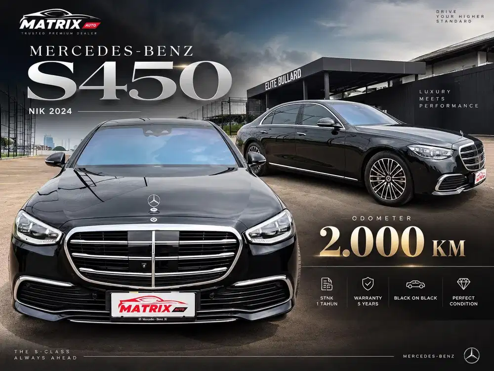 Mercy S450 Nik 2024 Black on black Siap pakai