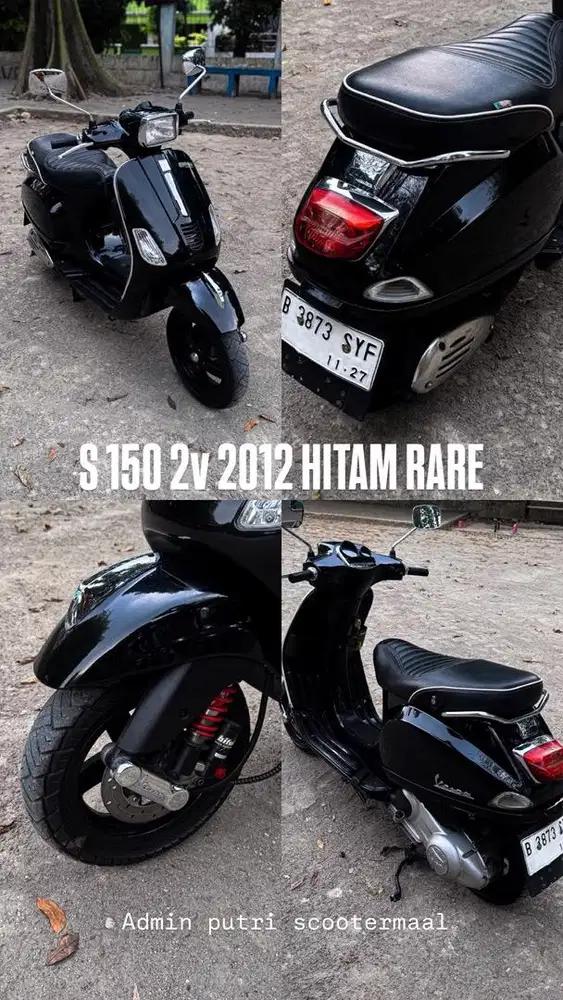 PIAGGIO VESPA S 150 2v 2012 HITAM RARE