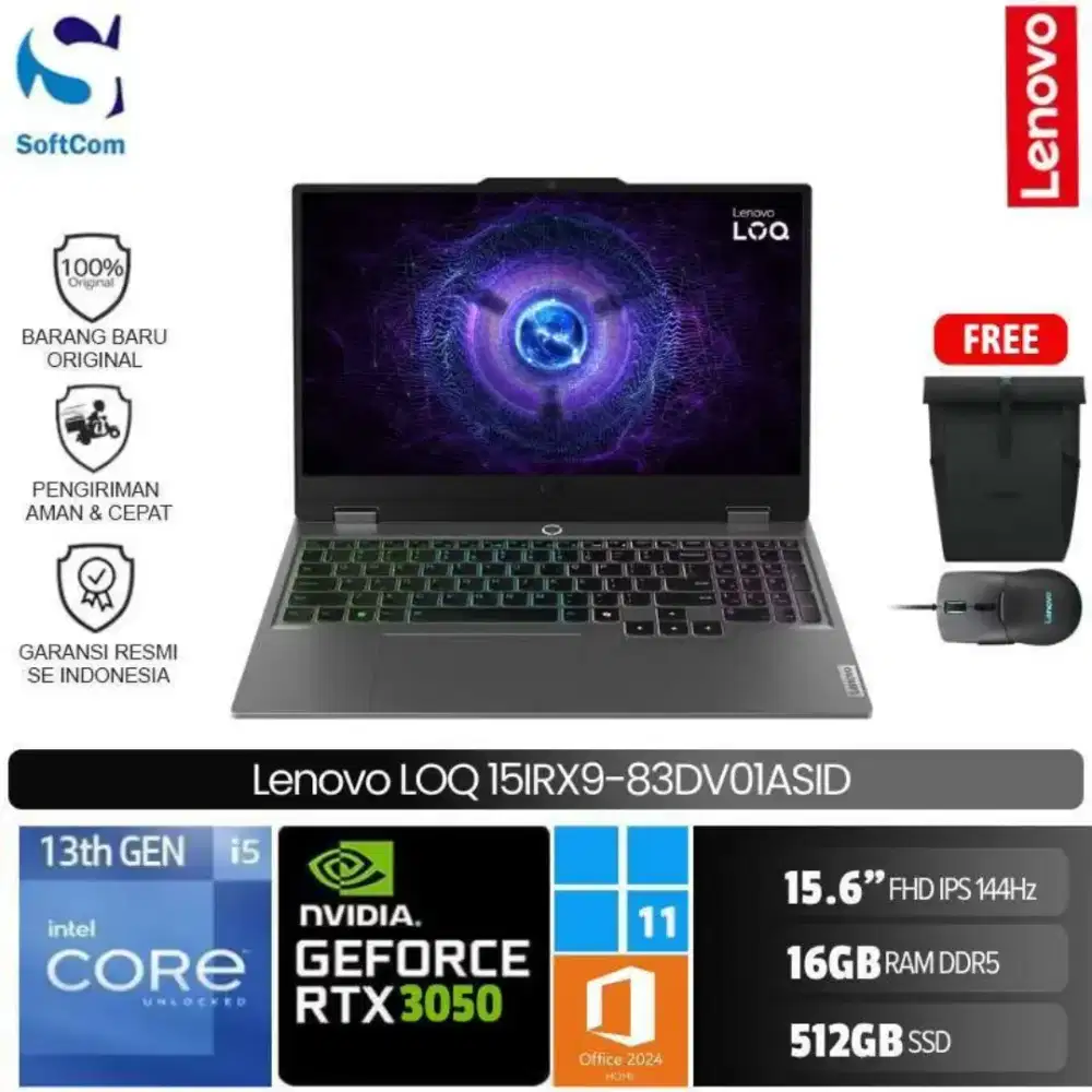 Cicilan laptop Lenovo loq gaming rtx 3050 tenor hingga 2tahun
