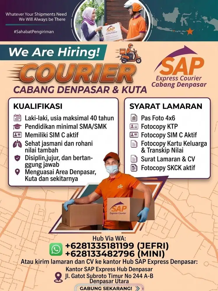 Lowongan Kurir Paket – Delivery & Pickup