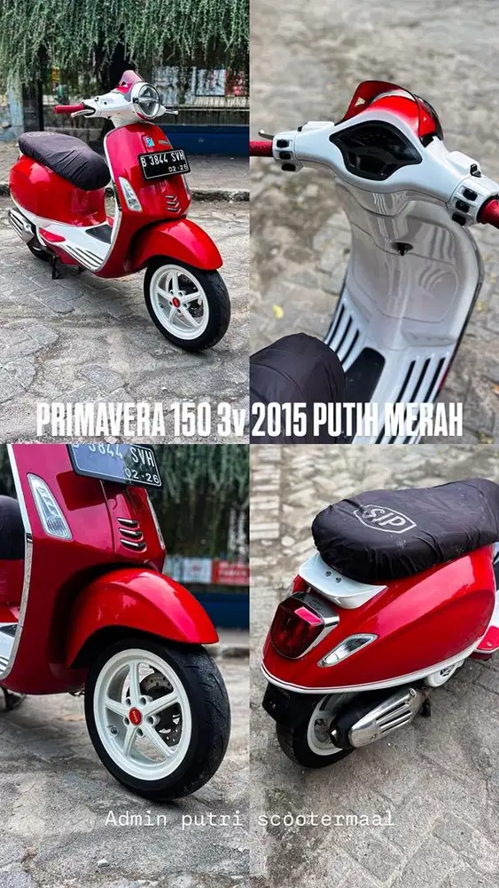 PIAGGIO VESPA PRIMAVERA 150 3v 2015 PUTIH MERAH