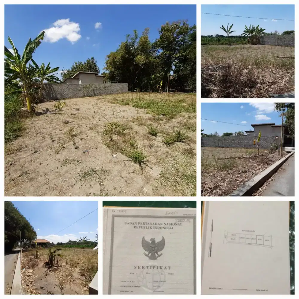 Disewakan Tanah Pekarangan Di Wonoboyo-Jogonalan Dekat Tol Prambanan