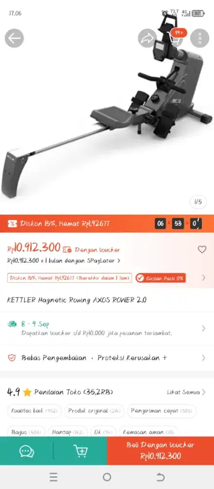 KETTLER Magnetic rowing AXOS ROWER 2.0