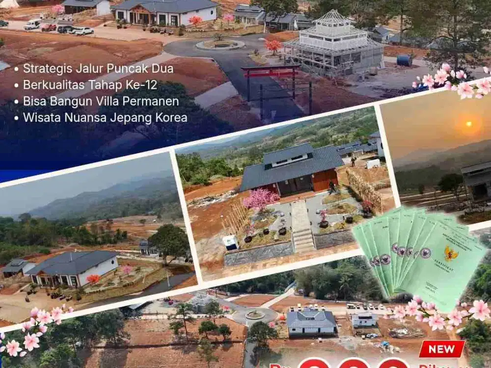 Tanah Kavling SHM Nuansa Jepang Korea The Hanami Rivera Jonggol Bogor Dekat Jakarta Depok Cibubur Sentul Bekasi
