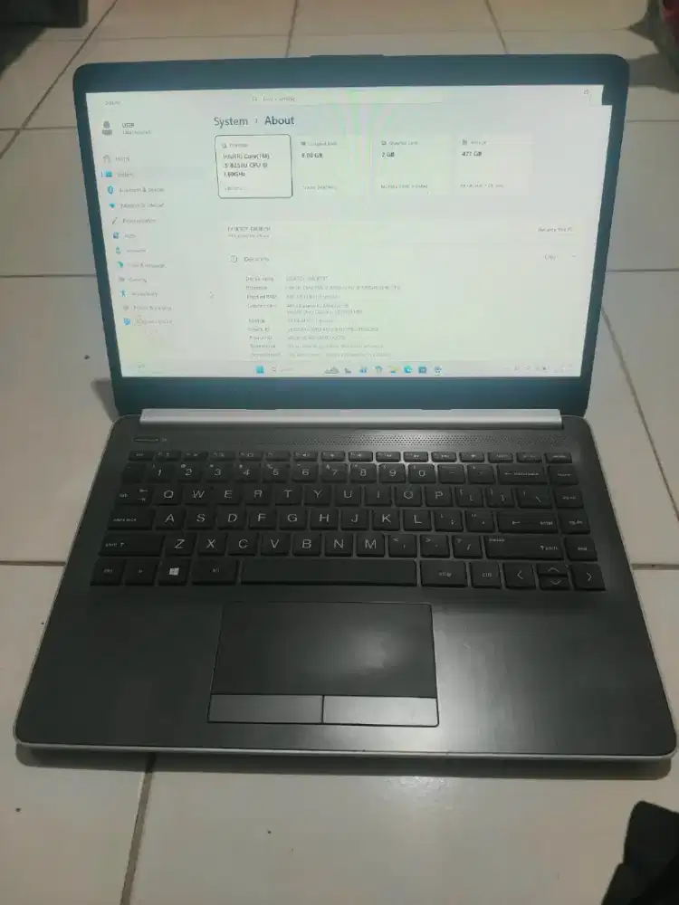 Dijual Laptop Hp 14 Core i5 gen 8, Ram 8 GB, SSD 512GB, bergaransi