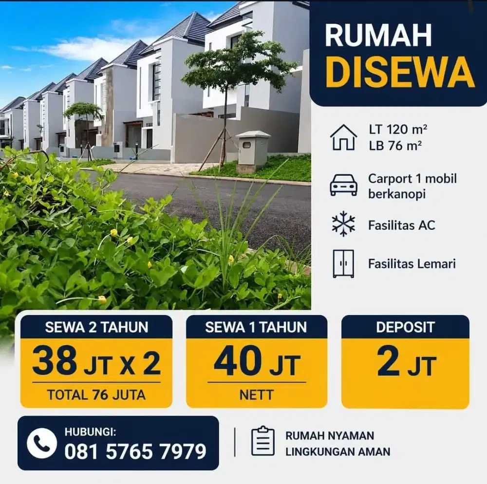 Kontrak rumah kedaton BSB mansion woodland ivy park forest hill serena