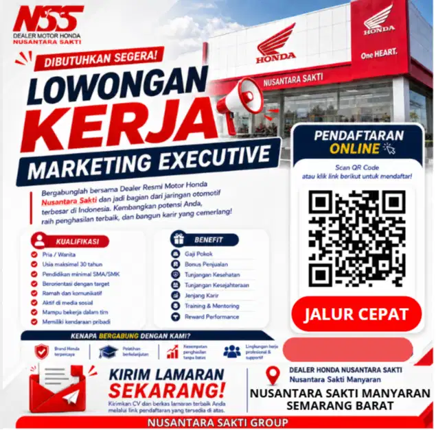 Marketing Executive Penjualan Motor Honda Baru