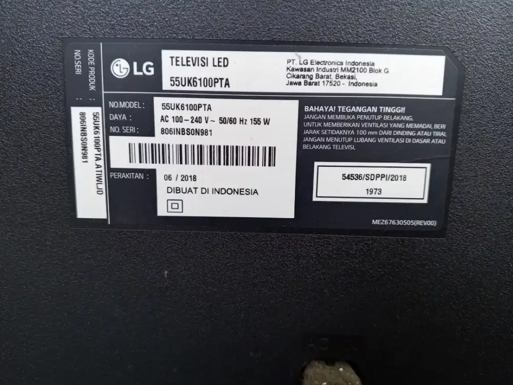 TV LED Android LG 55UK6100PTA,Minus