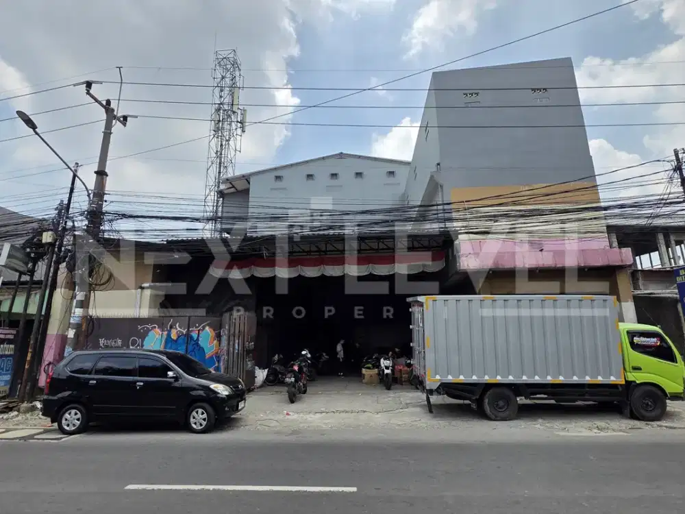 Jual Gudang 3 lantai lewat mobil kontainer 40 feet di kaliabang raya, bekasi