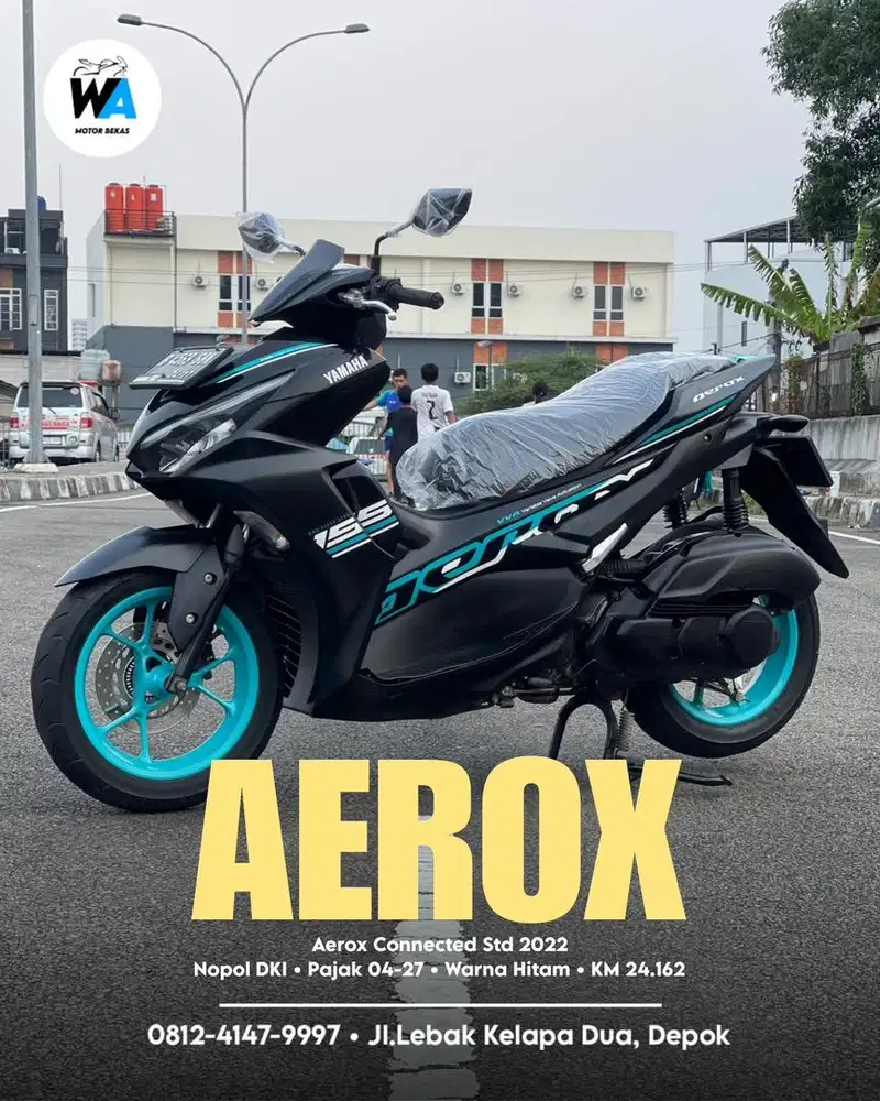 [DP 700 RIBU] Cash/Kredit Yamaha New Aerox Connected Std Tahun 2022