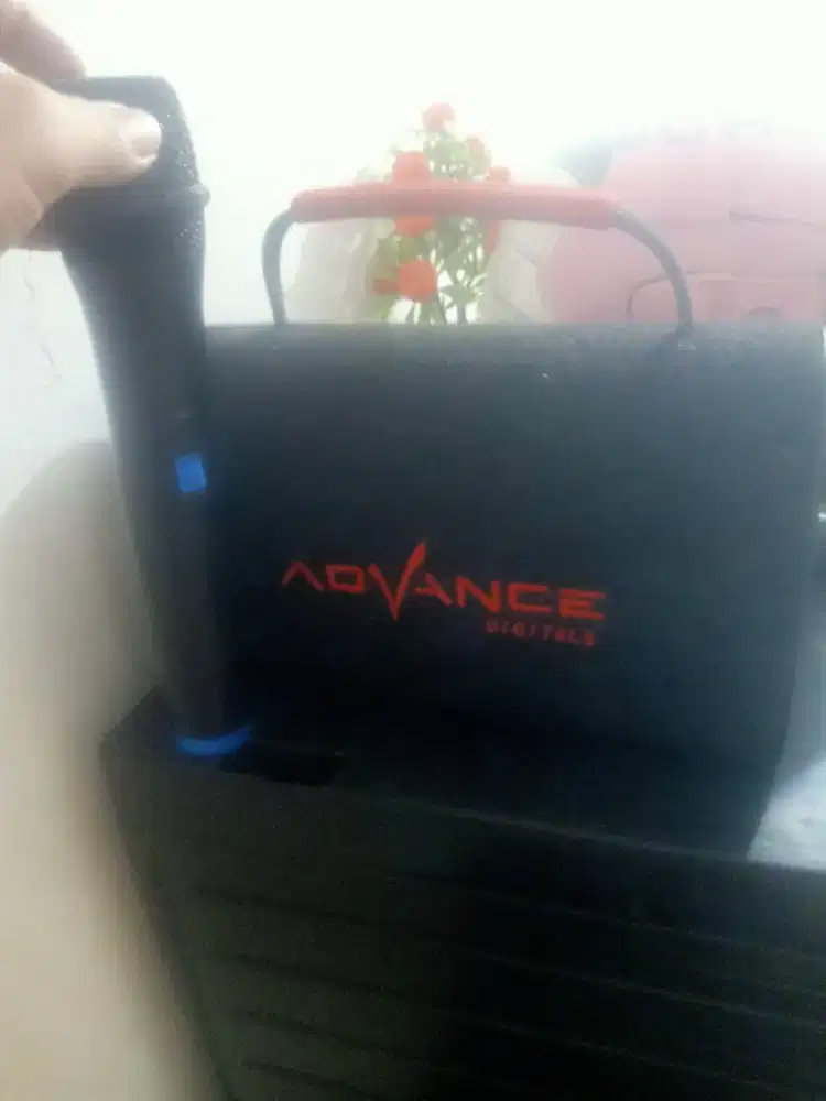 Spiker karoke advance portabel lagend, suara udh pasti mantap, mic (1)
