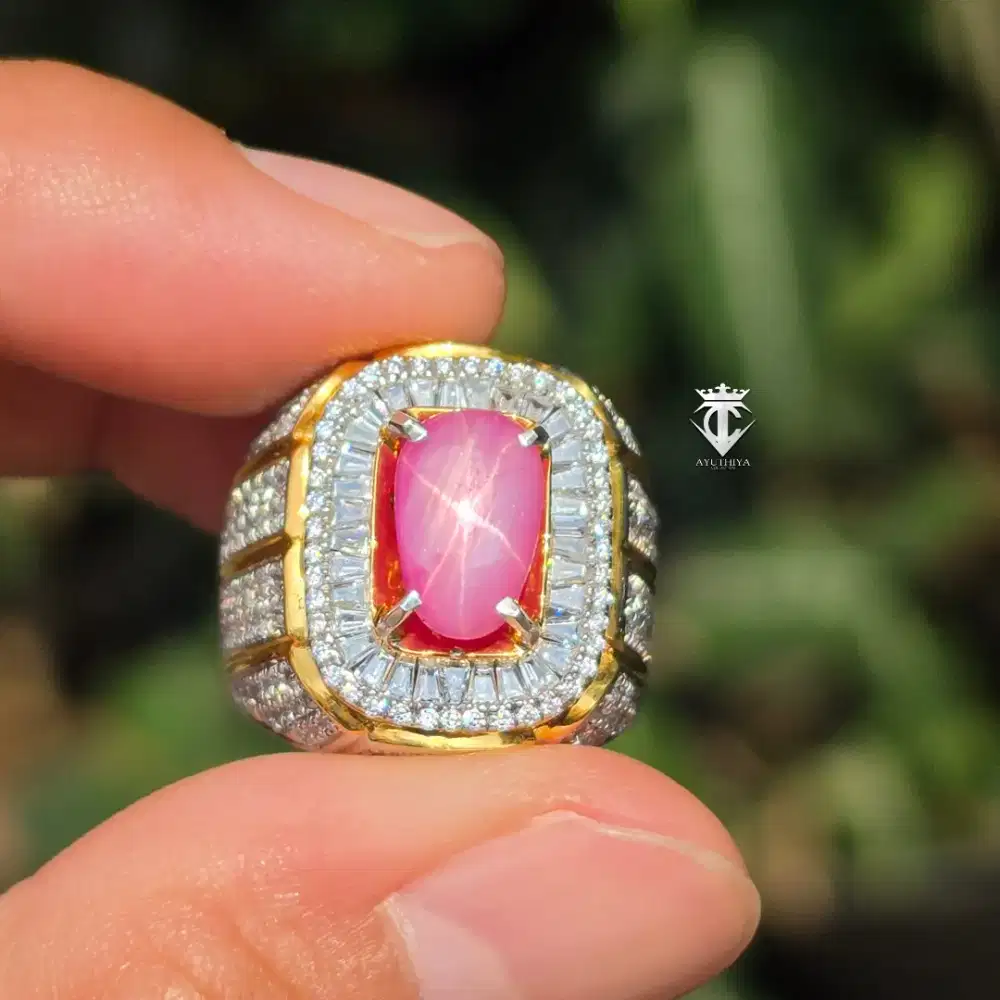Batu Permata Natural Star Ruby Burma Myanmar 4.50 Ct GRI Lab Memo