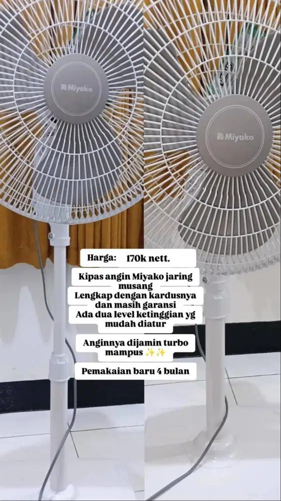 Jual Kipas Angin Berdiri MIYAKO Jaring Musang