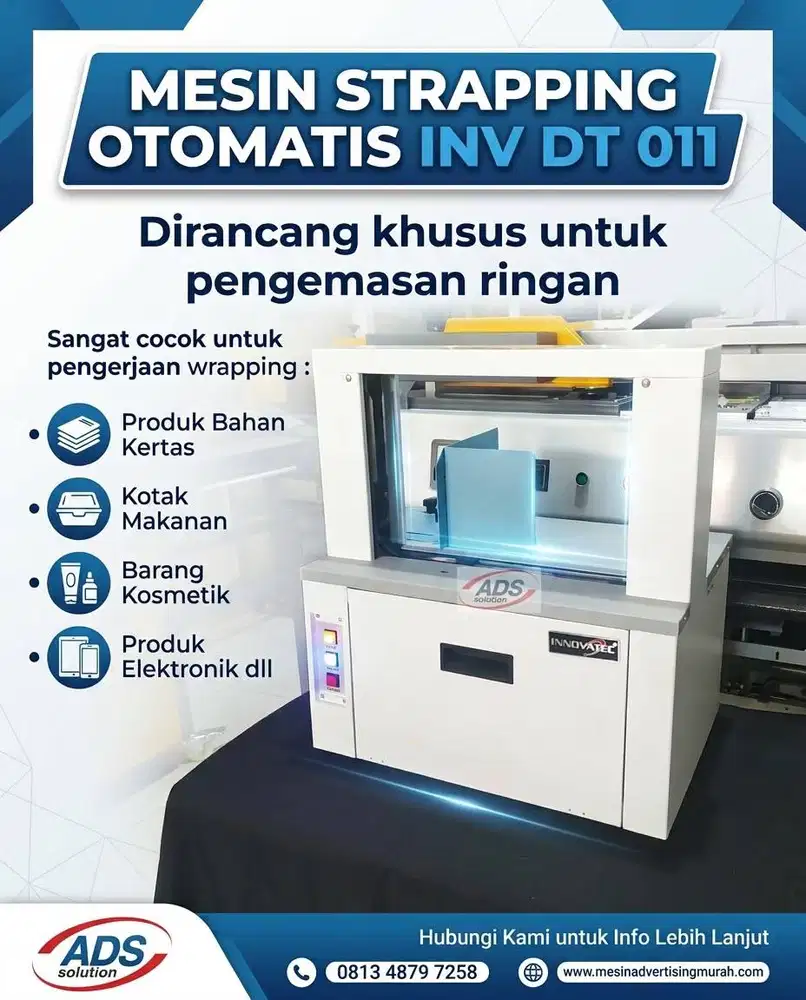 MESIN STRAPPING OTOMATIS INV DT 011 / MESIN PENGIKAT KERTAS OPP OTOMAT