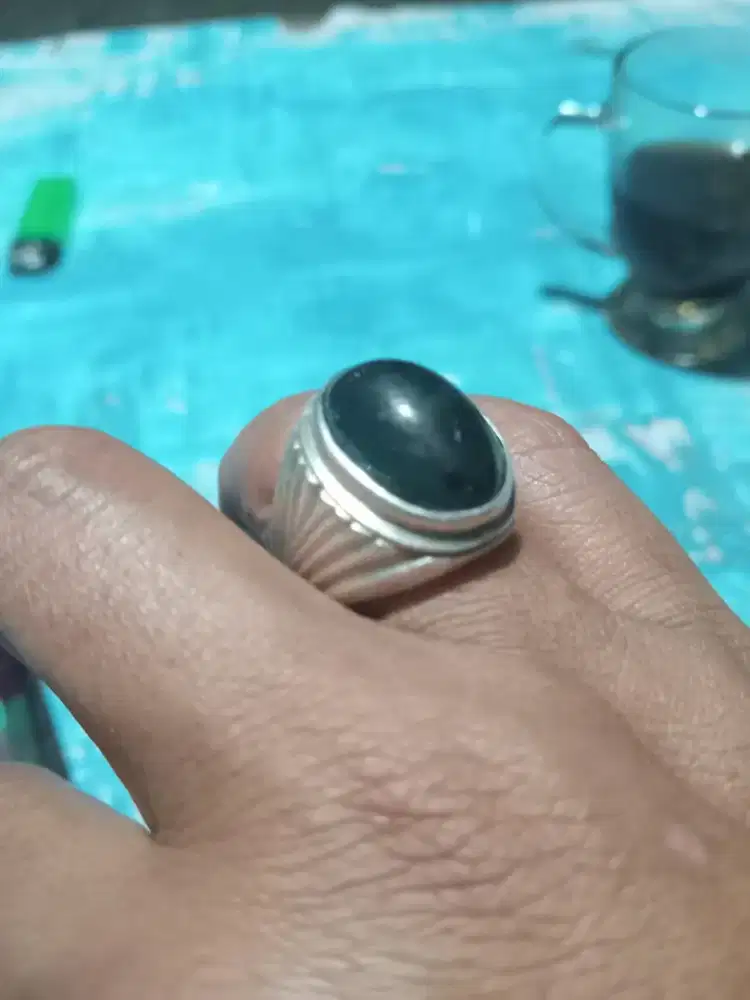 Bacan Doko ring perak cor tebal
