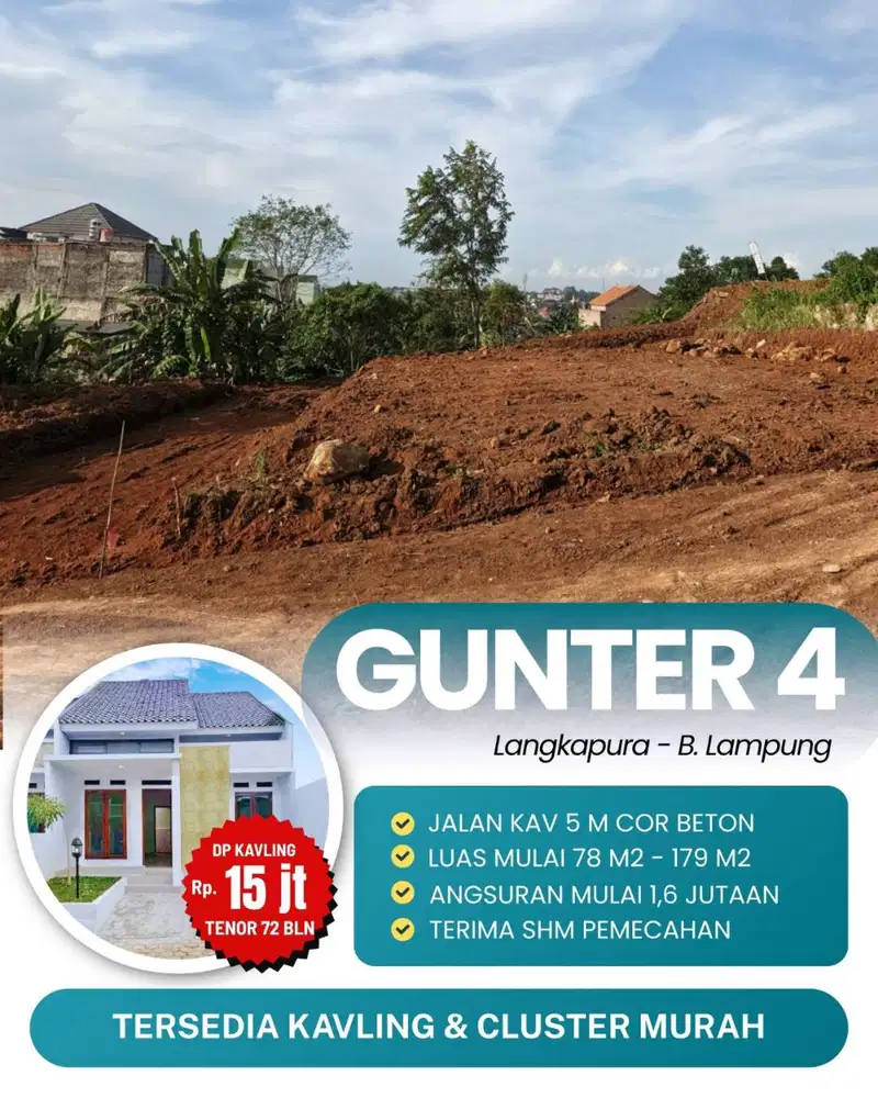 KAVLING & CLUSTER PURNAWIRAWAN GUNUNG TERANG LANGKAPURA