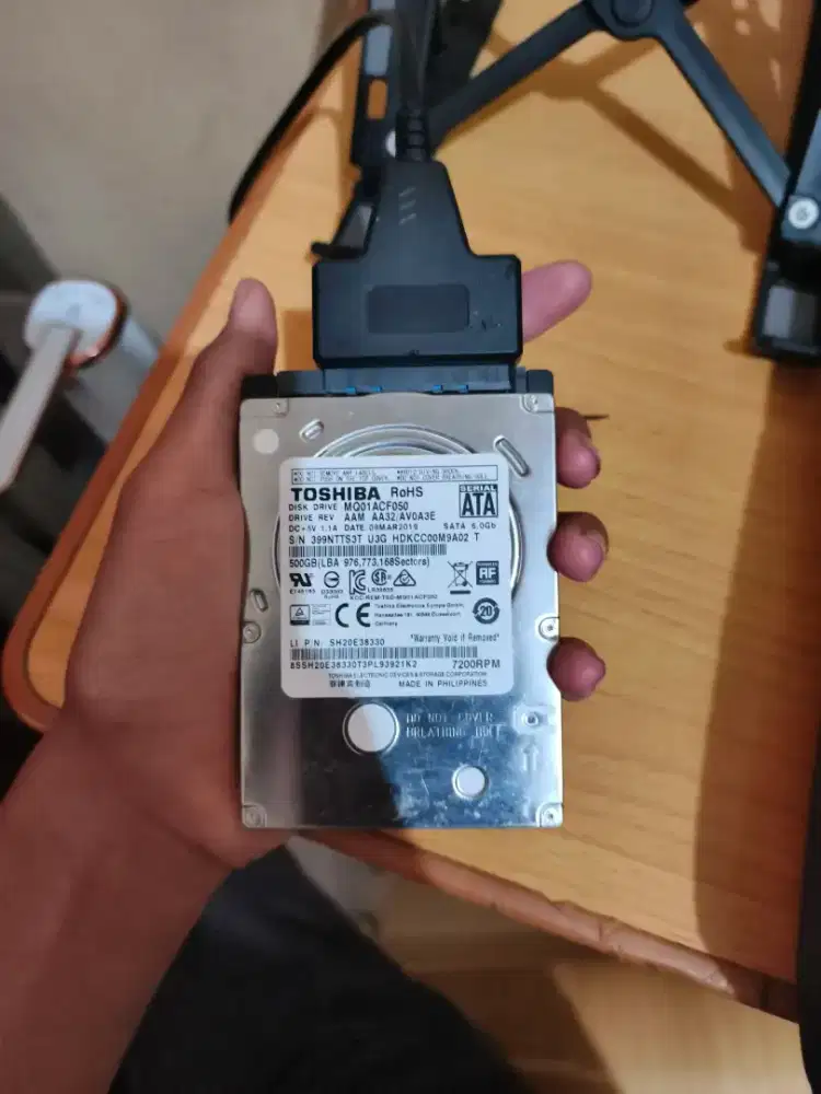 Hardisk Laptop 500GB Toshiba 7200RPM HEALTH 100/100