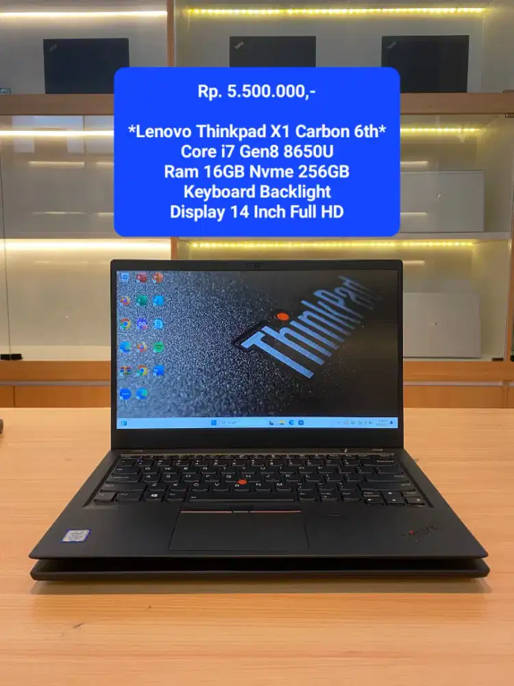Lenovo Thinkpad X1 Carbon 6th Core I7 8650U Ram 16GB Nvme 256GB