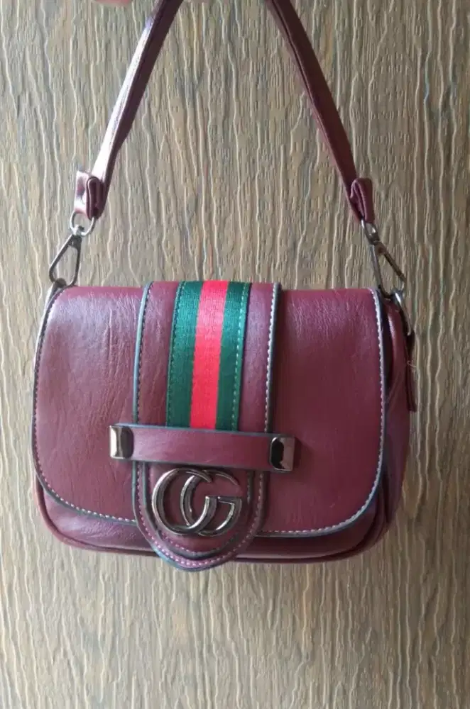 Tas selempang atau bahu marron uk 24cm