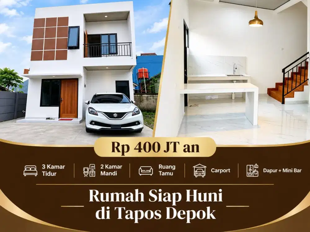Bangunan Baru Siap Huni 2 Lantai Harga Menarik di Tapos Depok