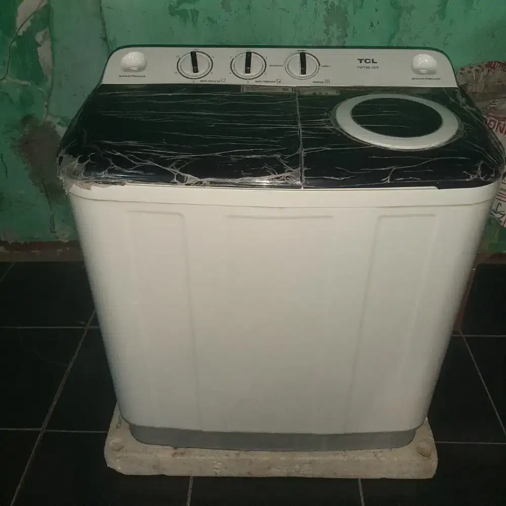Mesin cuci 2 tabung TCL 8kg mulus normal siap pakai (2 thn pemakaian)