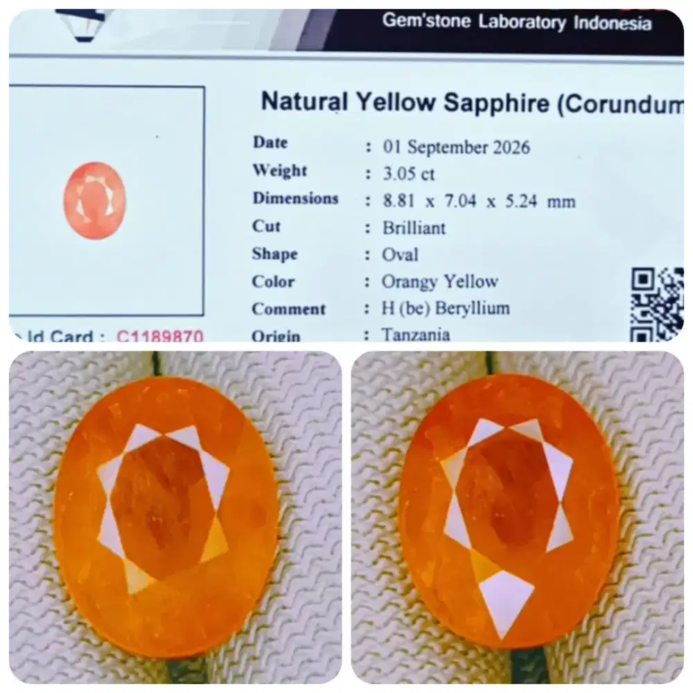 Batu Natural Yellow Sapphire HQ